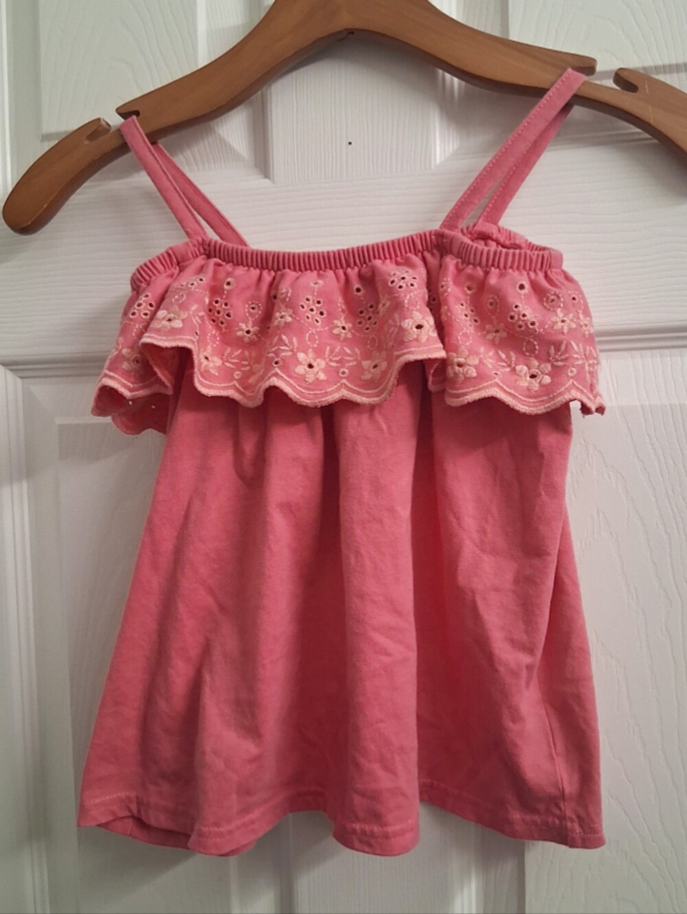Girls Pink Eyelet Detail Shabby Chic Top Medium 7 8